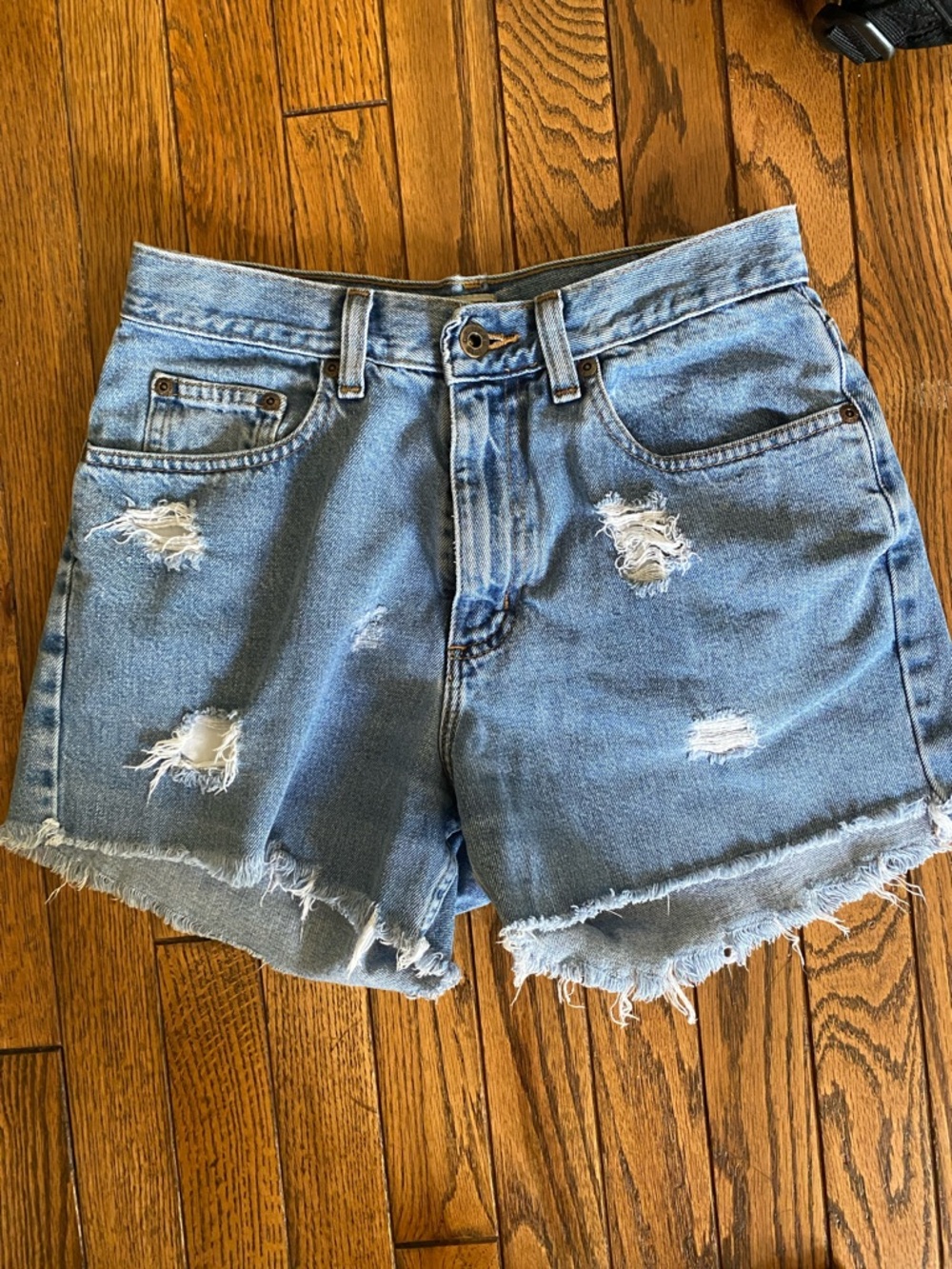 Vintage L.L. Bean Light Blue Distressed Denim Shorts